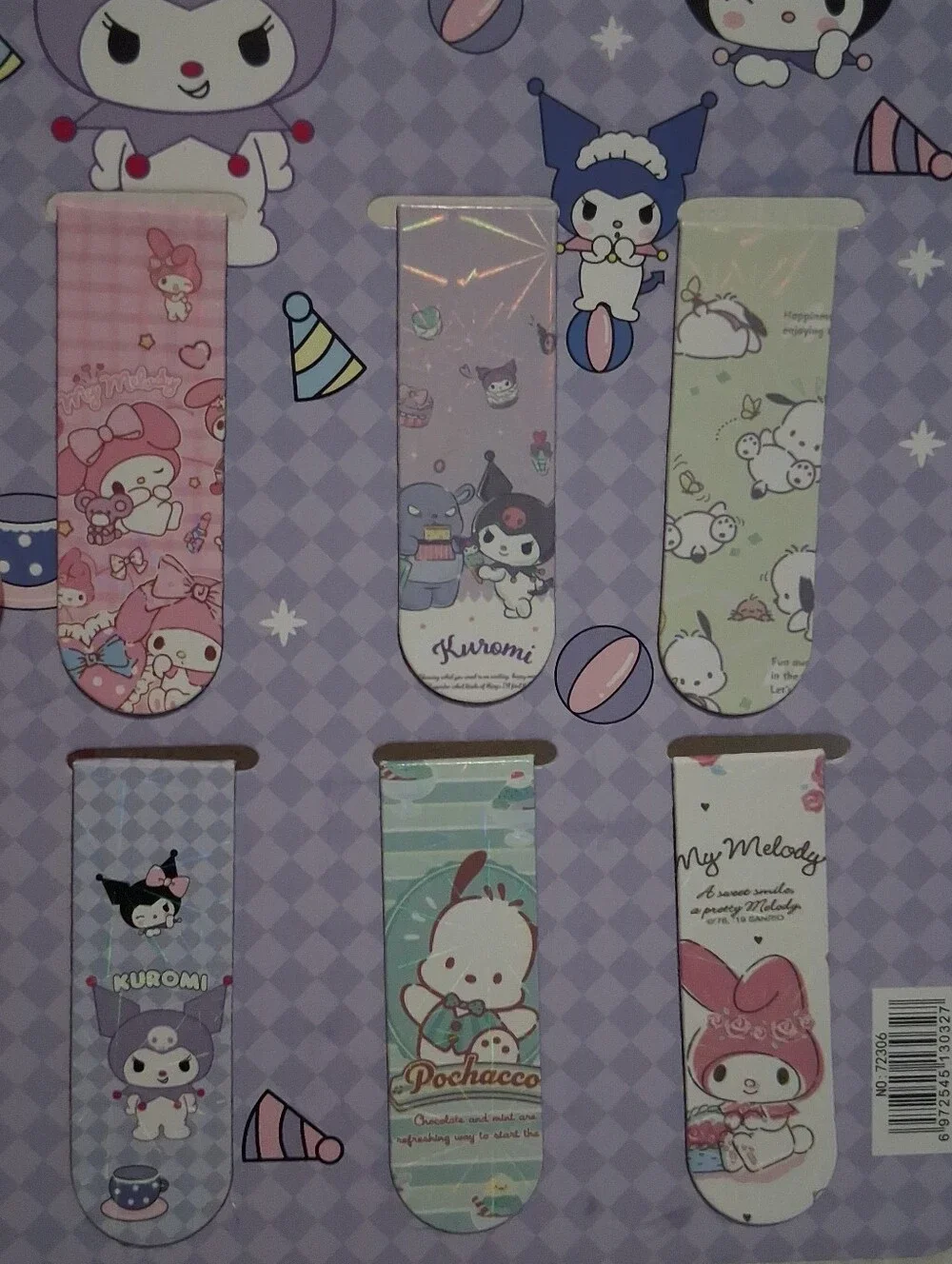6 Kuromi & Friends Magnetic Bookmarks